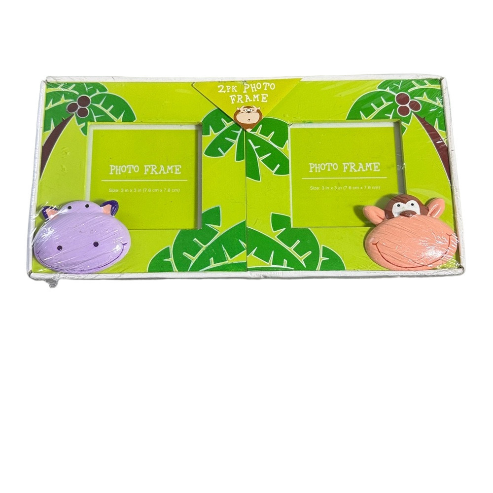 Two Adorable Animal Photo Frames New in Packaging 3" X 3"